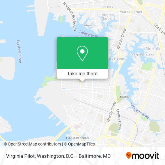 ¿Cómo llegar a Virginia Pilot en Norfolk en Tren, Autobús o Tren ligero?