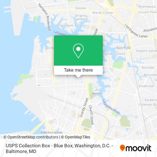 USPS Collection Box - Blue Box map