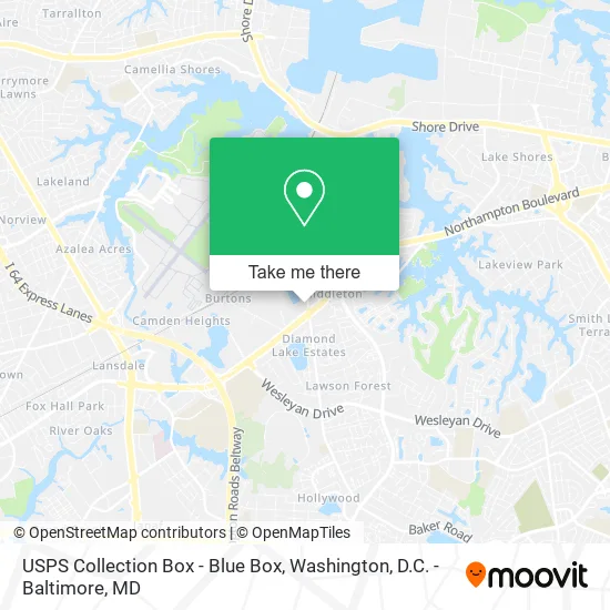 USPS Collection Box - Blue Box map