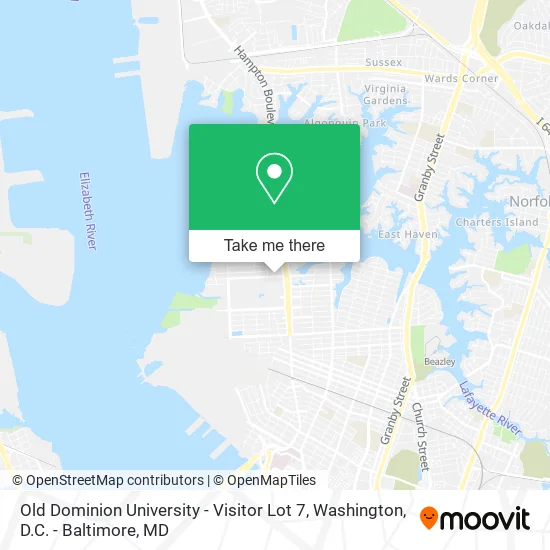 Mapa de Old Dominion University - Visitor Lot 7