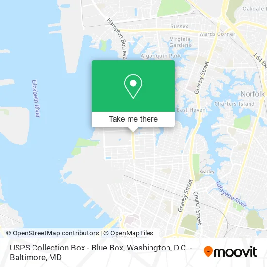 USPS Collection Box - Blue Box map