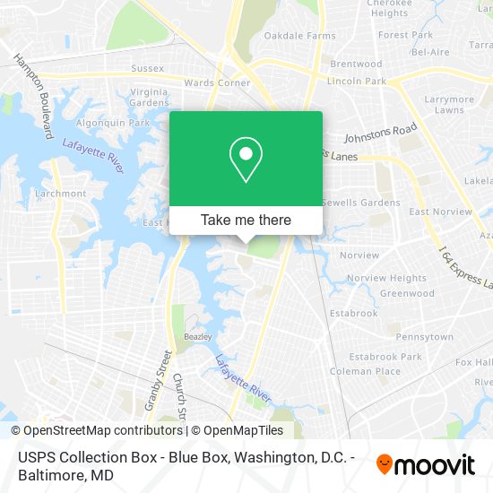 USPS Collection Box - Blue Box map