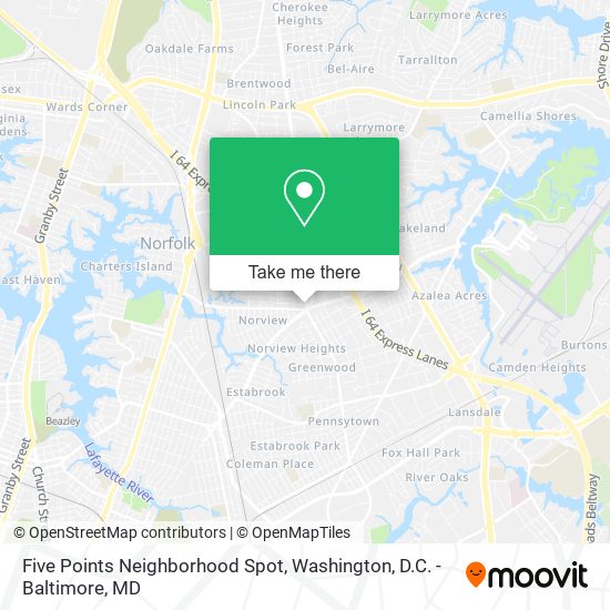 Mapa de Five Points Neighborhood Spot
