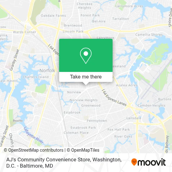 AJ's Community Convenience Store map