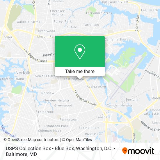 Mapa de USPS Collection Box - Blue Box