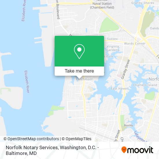 Mapa de Norfolk Notary Services