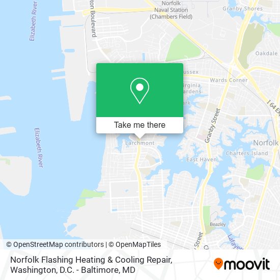 Norfolk Flashing Heating & Cooling Repair map