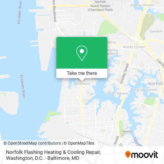 Norfolk Flashing Heating & Cooling Repair map