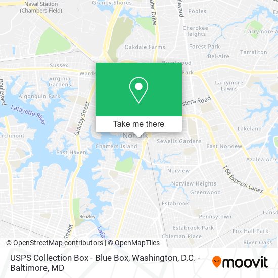 USPS Collection Box - Blue Box map