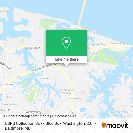 Mapa de USPS Collection Box - Blue Box