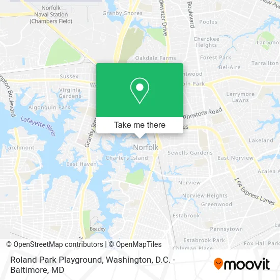 Roland Park Playground map