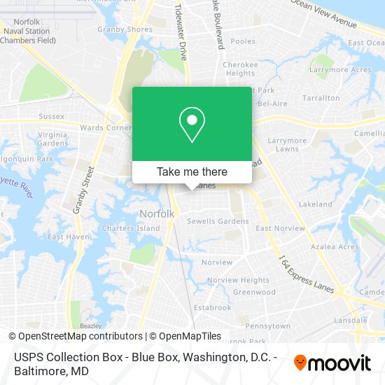 USPS Collection Box - Blue Box map