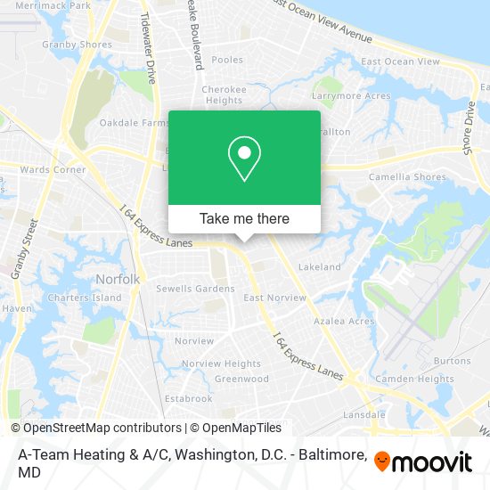 A-Team Heating & A/C map