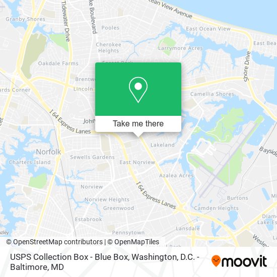 USPS Collection Box - Blue Box map