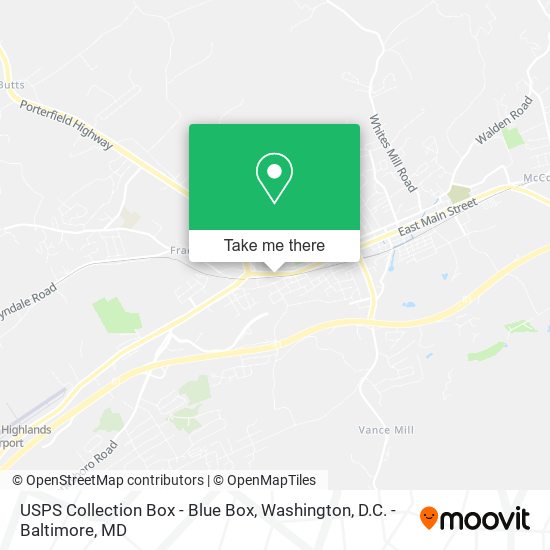 Mapa de USPS Collection Box - Blue Box