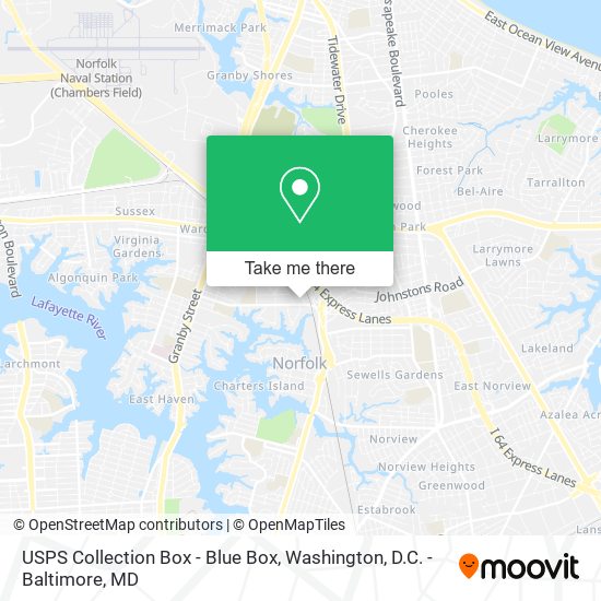 USPS Collection Box - Blue Box map