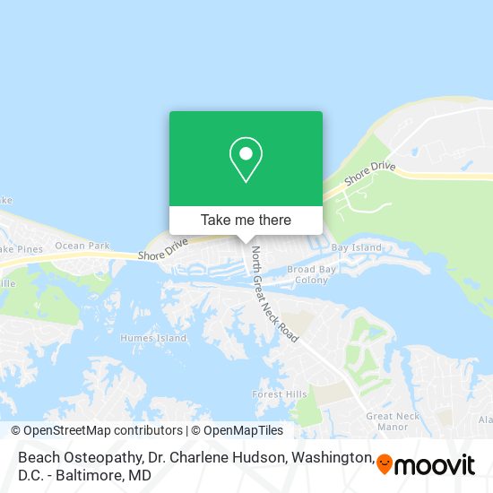 Beach Osteopathy, Dr. Charlene Hudson map
