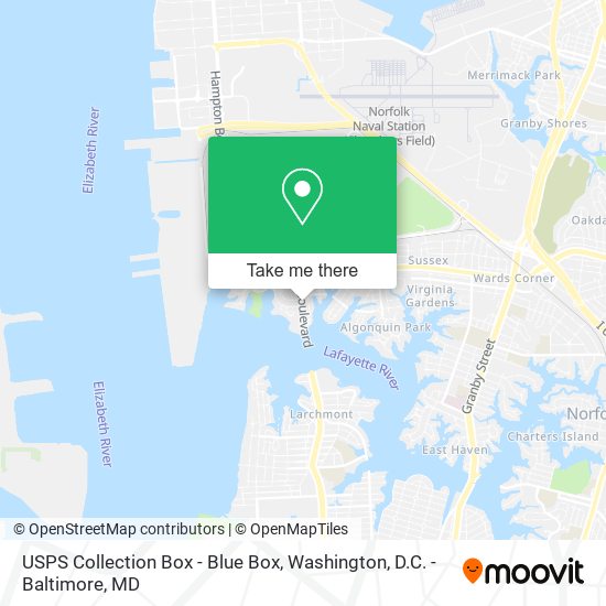 Mapa de USPS Collection Box - Blue Box