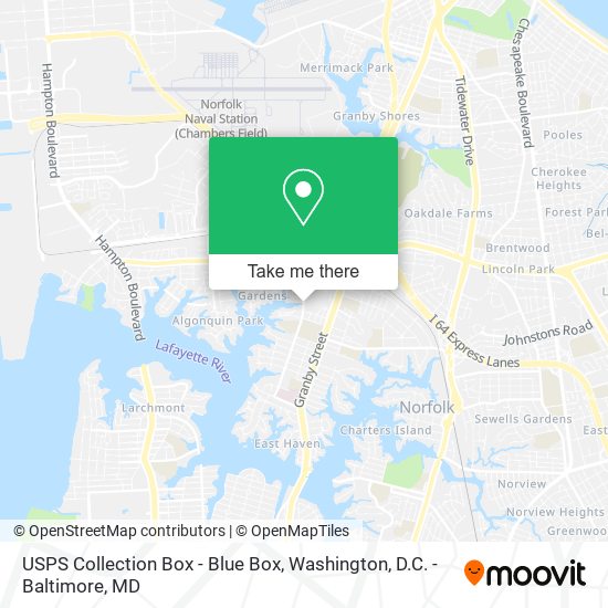 USPS Collection Box - Blue Box map