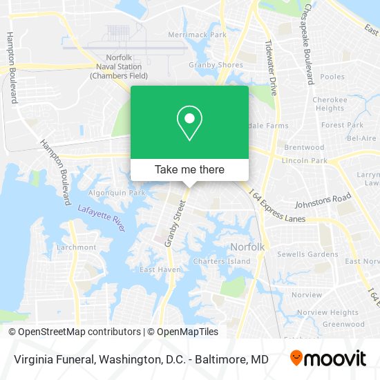 Virginia Funeral map