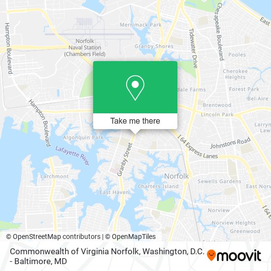 Commonwealth of Virginia Norfolk map
