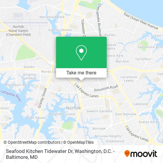 Seafood Kitchen Tidewater Dr map