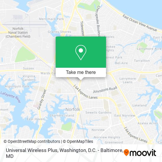 Universal Wireless Plus map