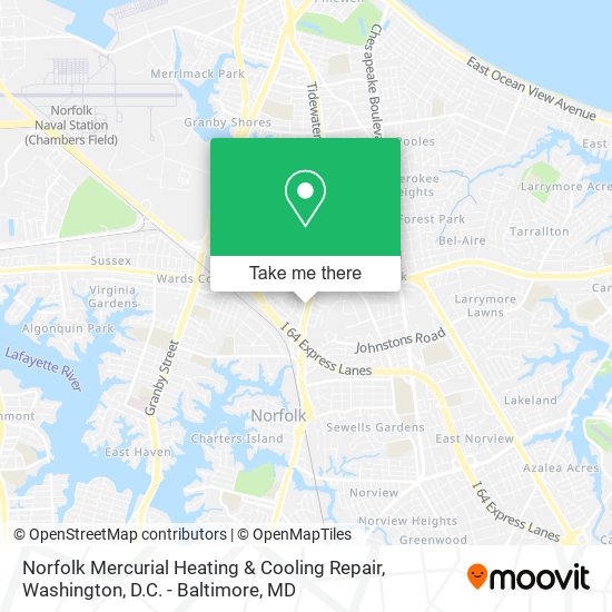 Norfolk Mercurial Heating & Cooling Repair map