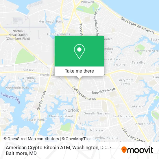 Mapa de American Crypto Bitcoin ATM