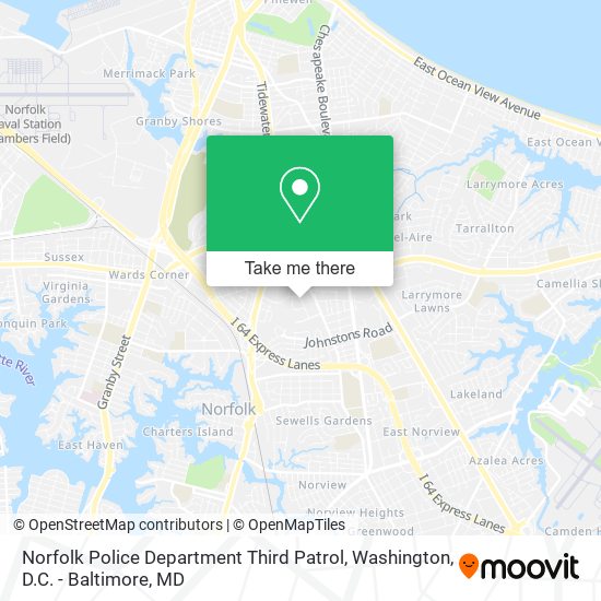 Mapa de Norfolk Police Department Third Patrol