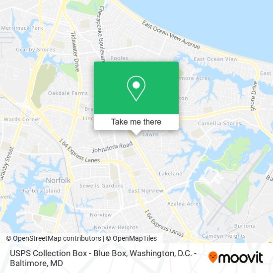 USPS Collection Box - Blue Box map