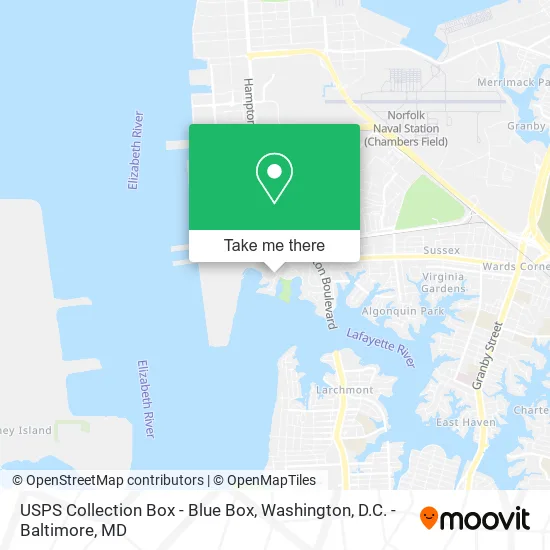 Mapa de USPS Collection Box - Blue Box