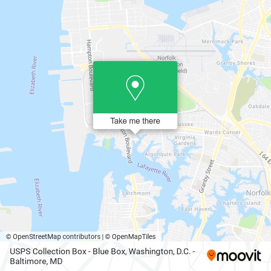 USPS Collection Box - Blue Box map
