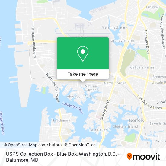 USPS Collection Box - Blue Box map