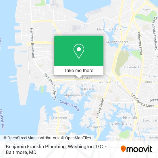 Benjamin Franklin Plumbing map