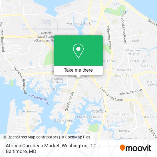 African Carribean Market map