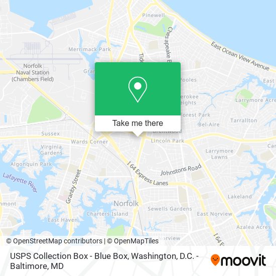 USPS Collection Box - Blue Box map
