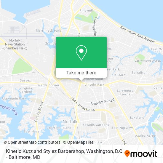 Kinetic Kutz and Stylez Barbershop map