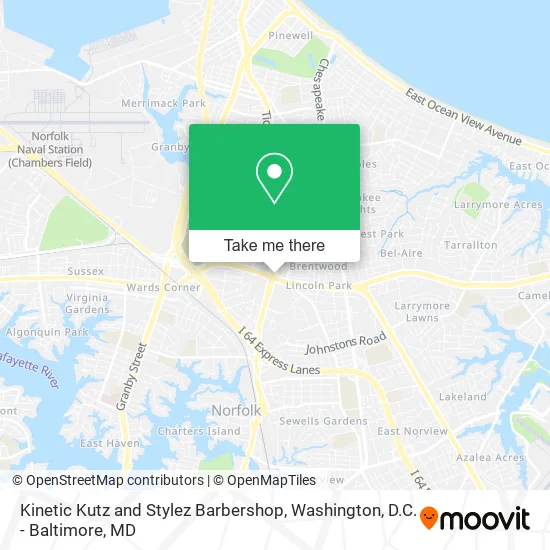 Mapa de Kinetic Kutz and Stylez Barbershop