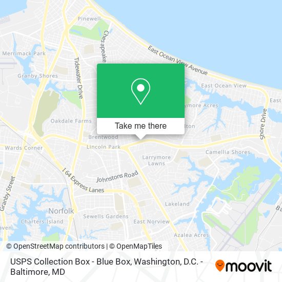 USPS Collection Box - Blue Box map