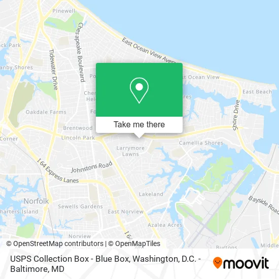 Mapa de USPS Collection Box - Blue Box