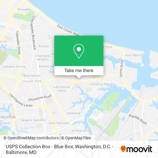 Mapa de USPS Collection Box - Blue Box