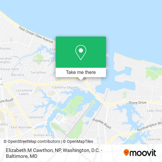 Elizabeth M Cawthon, NP map