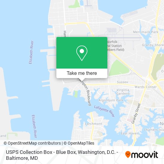 USPS Collection Box - Blue Box map