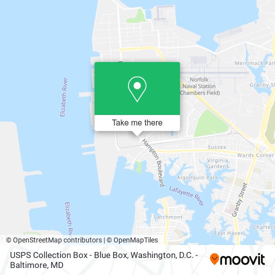 USPS Collection Box - Blue Box map