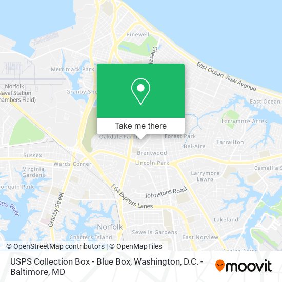 Mapa de USPS Collection Box - Blue Box