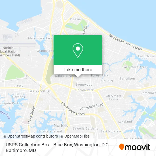 USPS Collection Box - Blue Box map