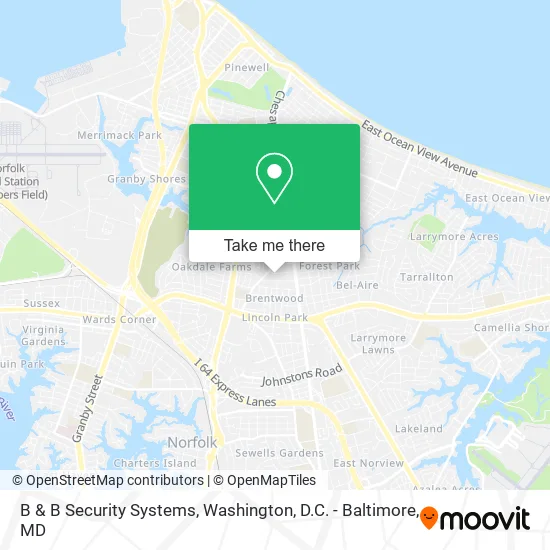 B & B Security Systems map