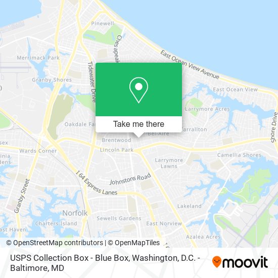 USPS Collection Box - Blue Box map
