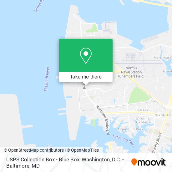 Mapa de USPS Collection Box - Blue Box